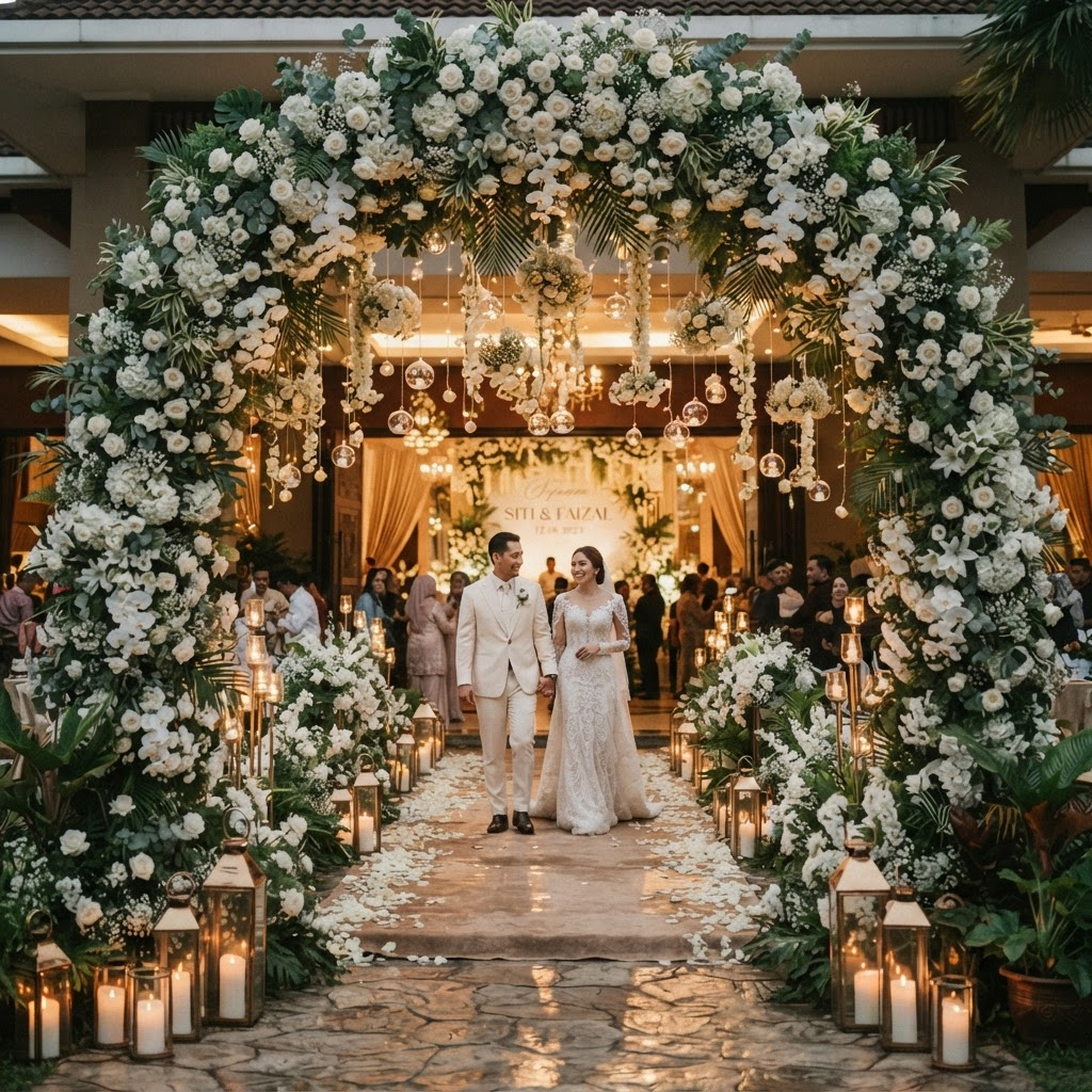 Floral wedding entrance archway