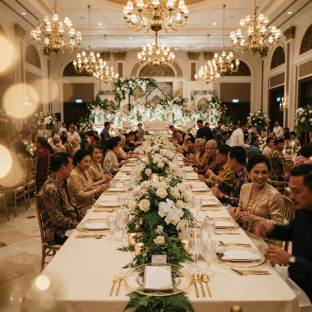 Elegant reception dining hall