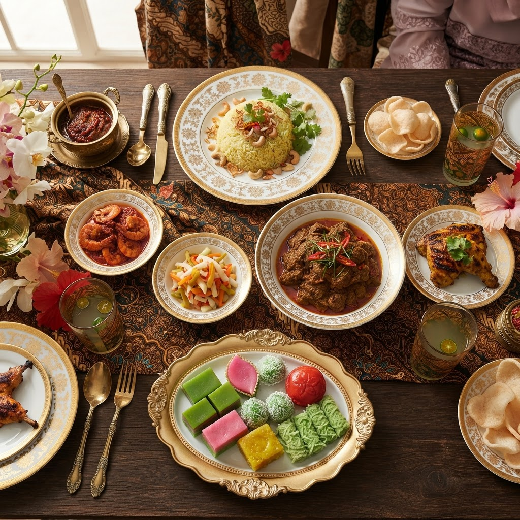 Malaysian wedding cuisine close-up